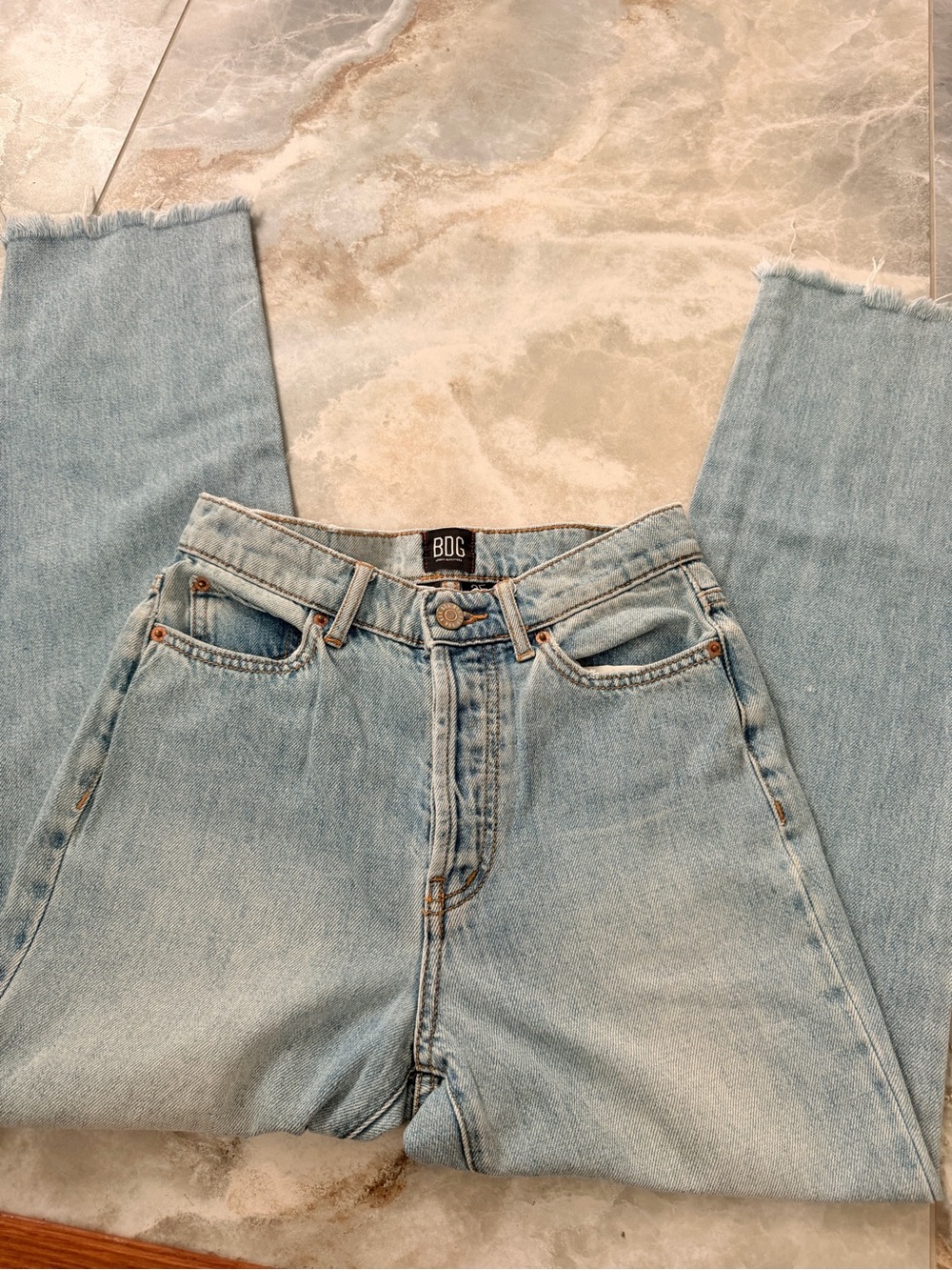 BDG Pale Blue High-Rise Straight Leg Jeans